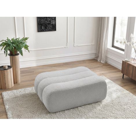 BOBOCHIC - Pouf AZRA tissu bouclette Gris clair (1/5)