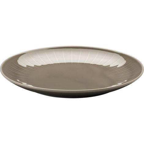 Assiette Plate 20 cm, Porcelaine, Gris, 20 x 20 x 6 cm (1/2)