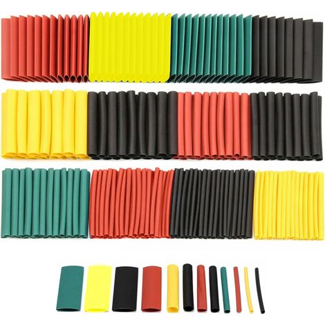 Gaine Thermorétractable,Tube Thermorétractable,Gaine Thermorétractable Etanche,Gaine Thermorétractable Noire,Gaine Thermorétractable Soudure, Gaine thermorétractable Manchon d'emballage,164pcs (1/5)
