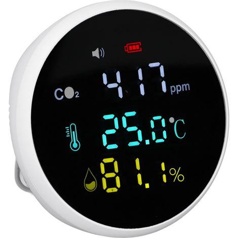 Capteur CO2 température humidité 400-5000 PPM surveillance en temps réel haute précision détecteur CO2 portable avec alarme (1/5)