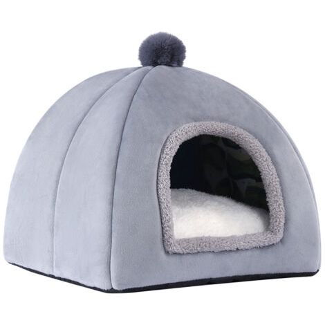 Cestino per gatti, tenda universale per animali domestici, comodo e spesso cestino da interno, materassino in cotone caldo, divano grigio per animali domestici, alto 25 cm. (1/5)