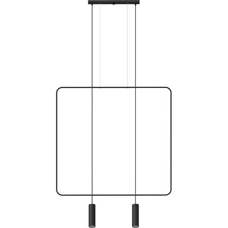 Hängeleuchte Deckenlampe Pendellampe Schwarz Stahl 2-Flammig Esszimmerlampe (1/5)