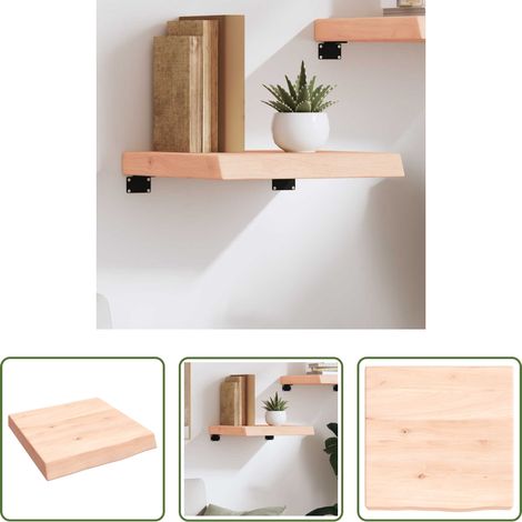Wandregal Eiche - Wandregal 40x40x(2-6) cm Massivholz Eiche Unbehandelt (1/5)