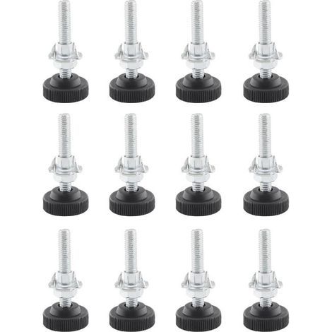 12 Pieces Adjustable Furniture Feet, M8 x 50 mm Adjustable Feet, Stainless Steel Adjustable Furniture Feet with Lock Nut, Claw Nut