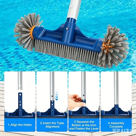 Brosse de piscine de 35,5 cm (14 pouces), brosse de nettoyage robuste pour parois de piscine, accessoires de rechange pour le nettoyage de piscine (1/4)