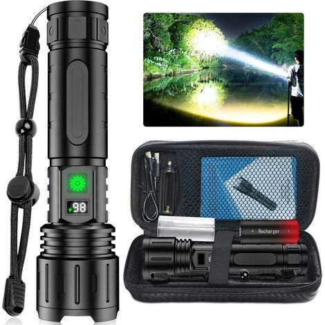 Cette lampe frontale LED rechargeable haute puissance offre plusieurs modes et un éclairage puissant, ce qui la rend adaptée au travail, aux activités de plein air, au camping, à la chasse et à la pêc (1/4)