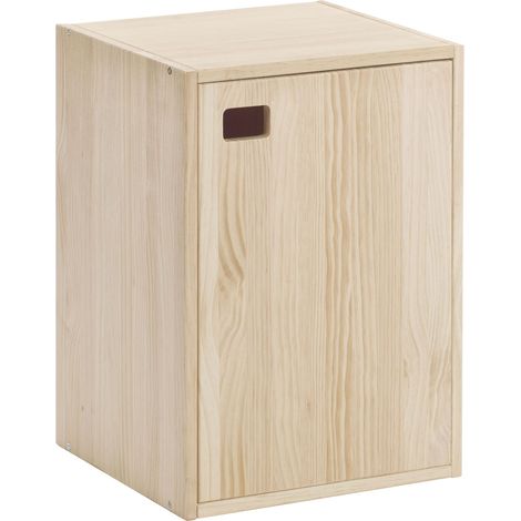 Armoire de Rangement Dinamic 1 Porte et 2 étagères, Bois pin - 53,5 x 37,3 x 33 cm (1/5)