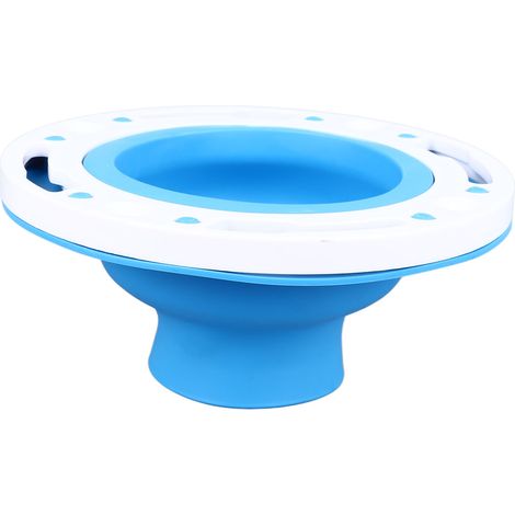 Kit de réparation de bride de toilette bleu, silicone durable ABS, installation facile, remplacement pour tuyau de 4 et 5 pouces (1/5)