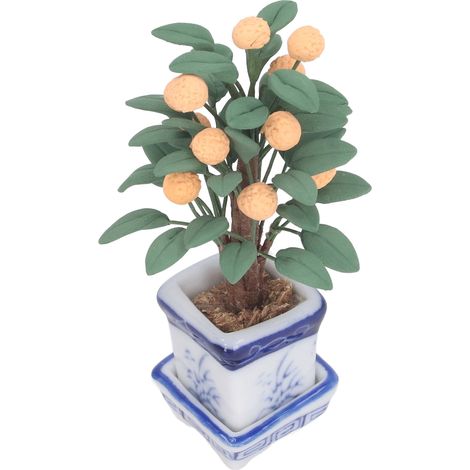 Arbre à agrumes miniature pour maison de poupée à l'échelle 1:12 : arbres fruitiers miniatures délicats et réalistes, accessoires de photographie (1/5)