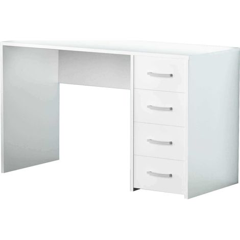 Scrivania porta pc in legno nobilitato con 4 cassetti Cuba -  White (1/5)