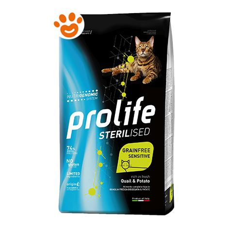 Prolife Cat Sterilised Grainfree Sensitive Adult Quaglia e Patate - Prolife Cat Sterilised Grainfree Sensitive Adult Quaglia e Patate - Sacco Da 1,5 Kg