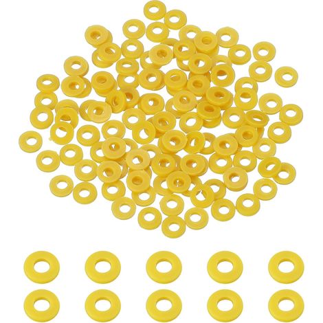 120 Pcs Rondelles Plates En Nylon Lisses Pour Tuyau D'eau Jaune (1/5)