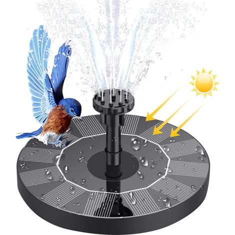 Schwimmende Solarpumpe für Vogelbrunnen, 7-Düsen-Brunnen, ideal für Gärten, Teiche, Schwimmbäder, Aquarien und Außenbereiche. (1/5)