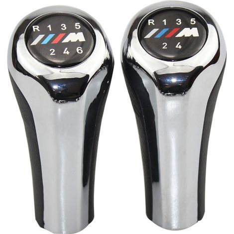 Convient aux voitures BMW à transmission manuelle, pommeau de levier de vitesse, boule de levier de vitesse, levier de vitesse chromé brillant, logo M 3D, 5 vitesses, un jeu. (1/4)