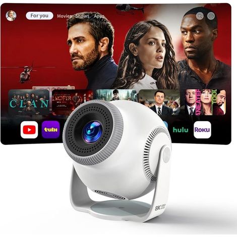 Miniproyector inteligente con sistema operativo Android 14，blanco (1/2)