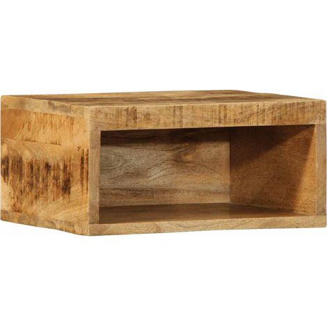 Mobile TV da parete 40 x 30 x 19 cm ampio spazio di archiviazione rustico realizzato in legno massello di mango grezzo 020057695
