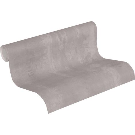 Papier peint béton ciré 374121, style industriel intissé gris, pour un salon et salle de bain contemporains (1/5)
