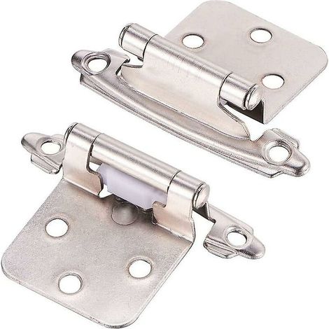 Charnières de porte, 1 paire de charnières d’armoire, de placard, pour portes de penderie, pour portes d’armoire de cuisine (Argentées)