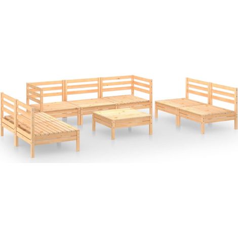Maison Exclusive - Juego de muebles de jardín 8 piezas madera mac (1/5)