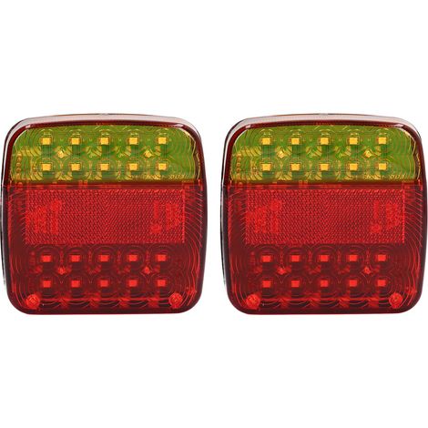 Kit Feux de Remorque Carrés Sans Fil IP65 Étanches à Aimant, Rouge Jaune DC5V, Signalisation Universelle (1/5)