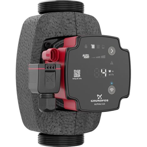 Grundfos Pompa di riscaldamento ALPHA2 GO 32-60 180 mm per impianti di riscaldamento e climatizzazione 37 W, 2 pollici, 93074238