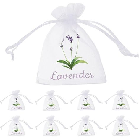 Lavande Vides Pochette Respirante en Tissu Blanc 50 Sachets Fermeture à Cordon pour Épices et Fleurs Séchées, Rangement en Voiture et Maison (1/5)