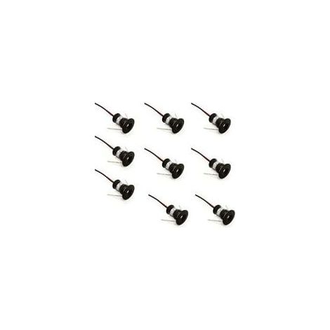 noir Lot de 9 mini spots LED 12 V 1 W encastrables au plafond pour cuisine, escalier, placard, couloir, éclairage DIY, blanc chaud, blanc froid, vitrines, armoire, petit plafond, IP65,3000k (120°, bla (1/3)
