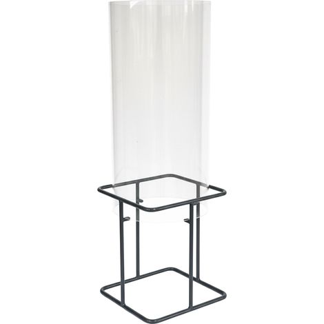 Relaxdays Columna para peces, H x D: 41 x 20 cm, acrílico y metal, torre para estanque, transparente/gris (1/5)