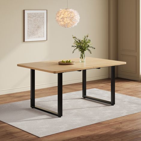 Tavolo allungabile 140/180/220 x 80 cm, 6-10 persone, MDF effetto rovere OKMYHOME (1/5)