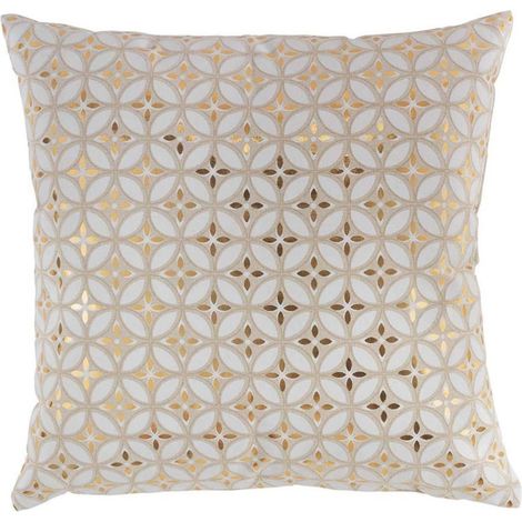 Coussin Déco Déhoussable "Azelia" 45x45cm Or (1/2)