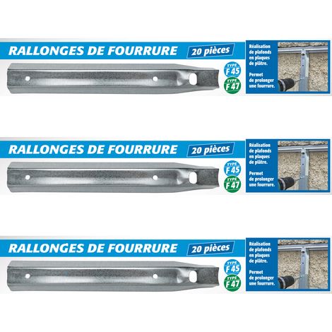 Rallonges de Fourrure Universelle Semin F45/F47, 30 cm, Boîte de 20 (lot de 3)