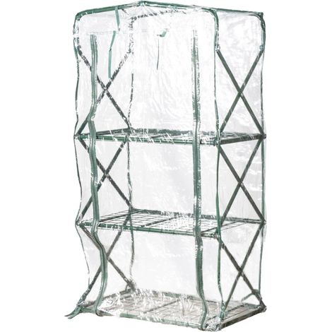 serra da esterno "serena" pieghevole con telo in pvc 67x44x125 cm