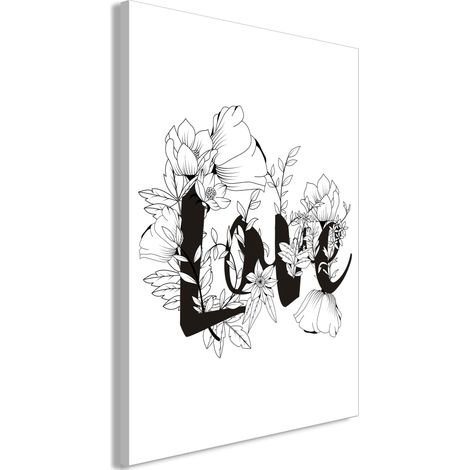 Quadro - Love With Flowers (1 Part) Vertical - 80x120 (1/4)