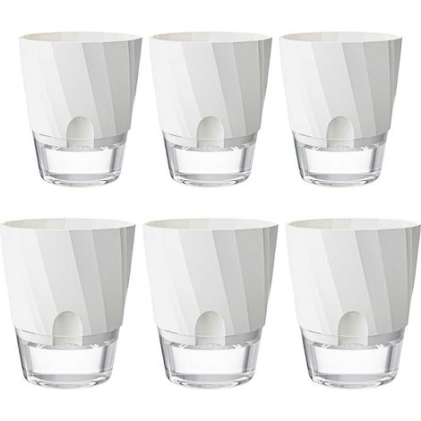 Pots à réserve d'eau compatibles avec les plantes en pot. Niveau d'eau visible pour une surveillance facile. Décoration de bureau minimaliste. (1/5)