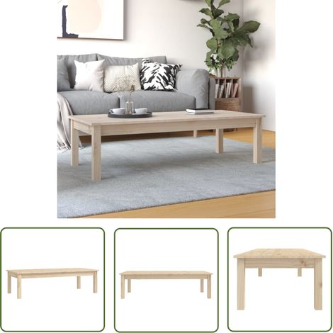 Table basse de salon, Table Café, 110x50x30 cm Bois massif de pin OIB7797E (1/5)