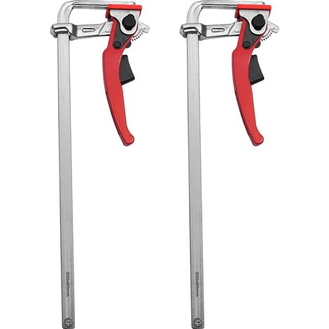 Abrazaderas de tornillo de liberación rápida, Material: acero 40Cr, Fuerza de sujeción: 180 kg, Profundidad de garganta: 6 cm, Rango de sujeción: ≤30 cm, Tamaño del paquete: 3716,55 cm (1/5)