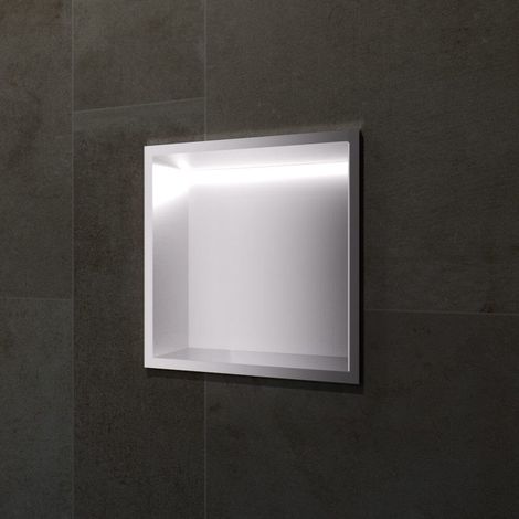 Hornacina de ducha INDIC con LED cromo cepillado (1/3)