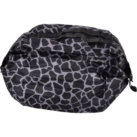Bolso de mano reutilizable de lona Oxford, plegable, de gran capacidad, impermeable, con estampado de leopardo negro.