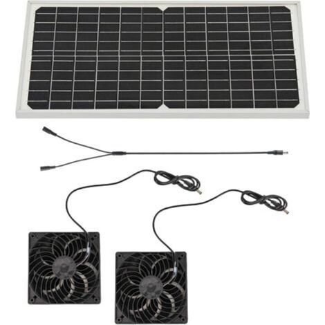 Set di ventole di raffreddamento con pannello solare in silicio monocristallino da 16 W per animali domestici, pollai e serre
