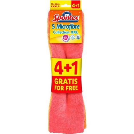 BAYETA SPONTEX MICROFIBRA 5 UD (4+1)  XXL (36X38)