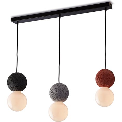 Lampadario Contemporaneo Brisbane Cemento Multicolore 3 Luci E27
