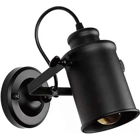 Applique murale industrielle vintage Wmdtr, spot LED noir, applique murale Edison en métal réglable, lampe murale à bascule A++ (1/5)