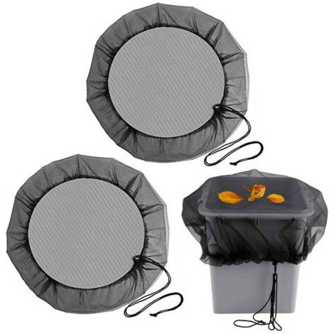 2PCS Filet de Protection pour Tonneau de Pluie,95cm Filet pour Citerne de Pluie avec Cordon de Serrage pour Anti-poussière, Anti-caduques, Anti-Moustique-Noire (1/5)
