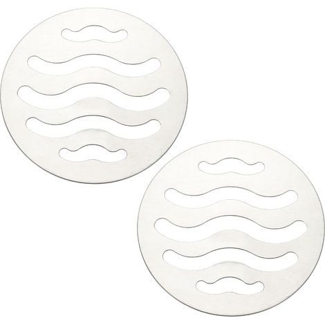 2 Pcs Couvercle De Drain Ronde, Grille De Douche en Acier Inoxydable pour Petites Pelouses, Salle De Bain, Cuisine, Ton Argenté (3.5 Pouces) (1/5)