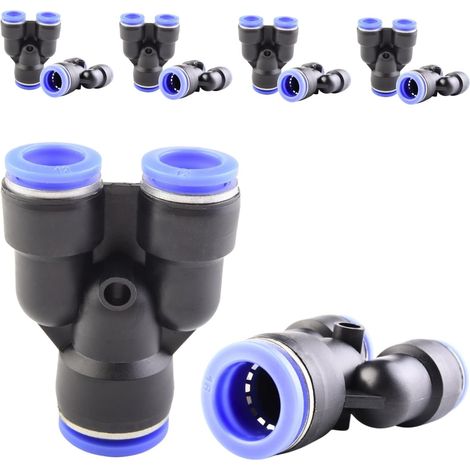 10 pièces 16 mm répartiteur en Y à 3 voies, raccord pneumatique, rapide plastique raccords Push to Connect, adaptateur de conduite d'air PY - PW16-12mm (1/5)