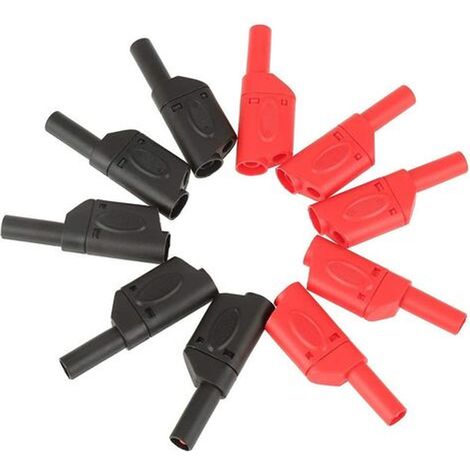 Prise Banane De Sécurité 4mm - Connecteur Empilable Isolé En Laiton - Pour Test Électrique Et Soudure - Lot De 10 Pièces (1/5)