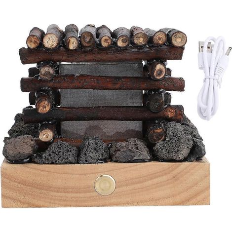 LED-Lampe mit künstlichem Lagerfeuer, USB-aufladbar, 3 Modi, weißes Rauschen, LED-Nachtlicht für den Schreibtisch