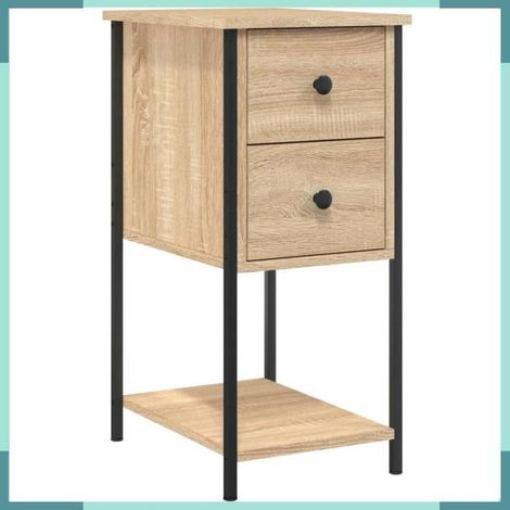 Table de chevet - 826096 - chêne sonoma - 32 x 42 x 70 cm - lot 2 pièces (1/5)