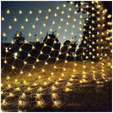 Guirlande Lumineuse Réseau - 192 LED 3 M x 2 M - Étanche IP44 - 8 Modes Dimmables - Blanc Chaud - Pour Intérieur Extérieur Décoration Fêtes Mariage Jardin (1/4)