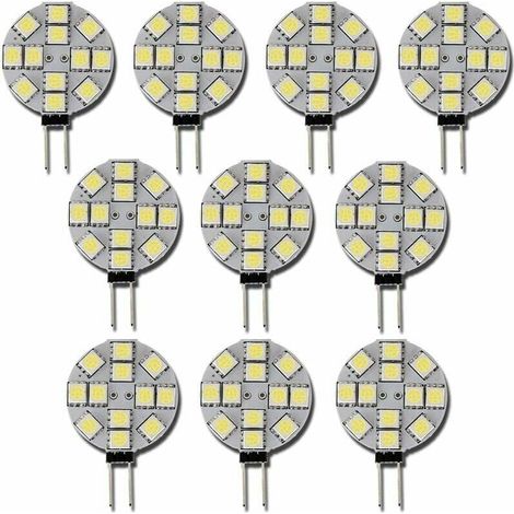 KZQ 10x G4 DC 12V Non-Dimmable LED Bulbs, 6000K White Light Bulbs, Replacement for 20W Halogen Lamps, for Kitchen, Campervan, RV, Trailer, Boat (1/4)